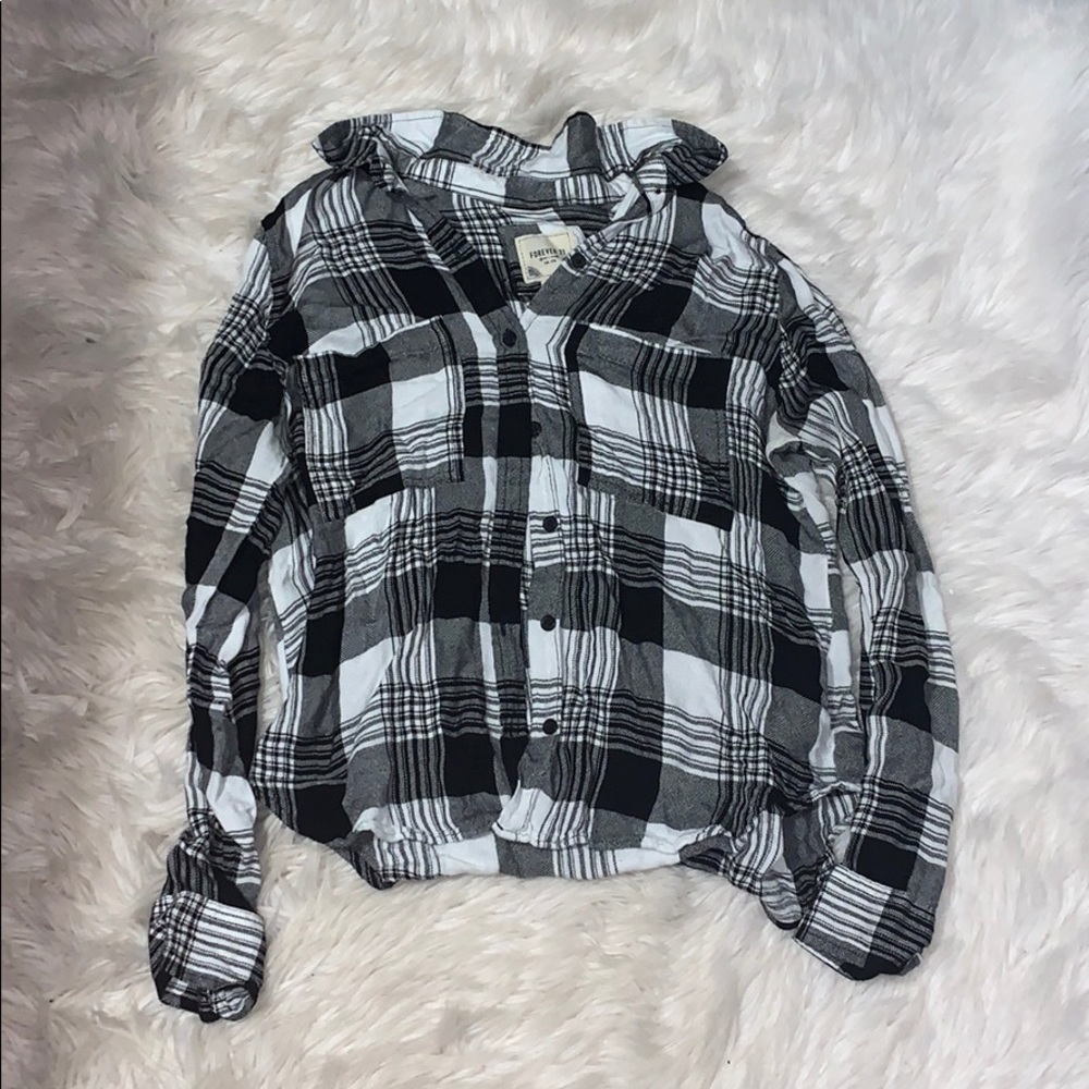 Plaid button down shirt